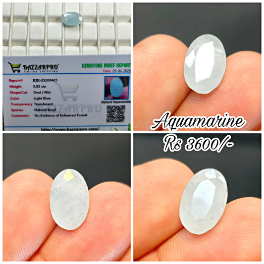 Aquamarine With Lab Certificate