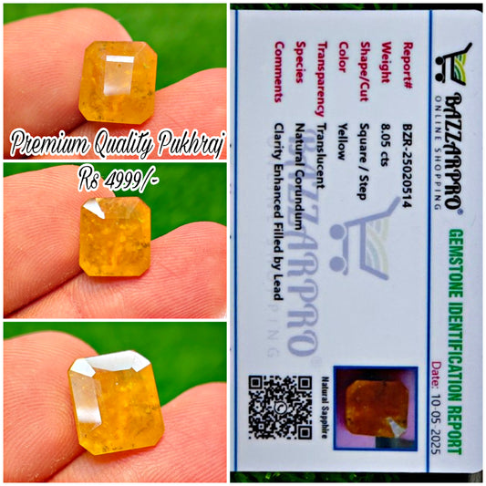 Premium Quality Pukhraj With Lab certificate