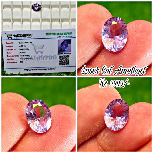 Laser Cutting Amethyst With Lab certificate
