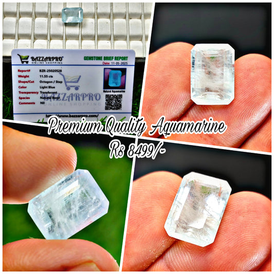 Premium Quality Aquamarine With Lab certificate