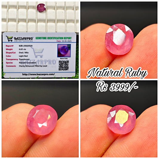Natural Ruby With Lab certificate