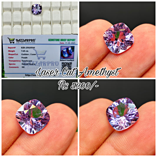 Laser Cutting Amethyst With Lab certificate
