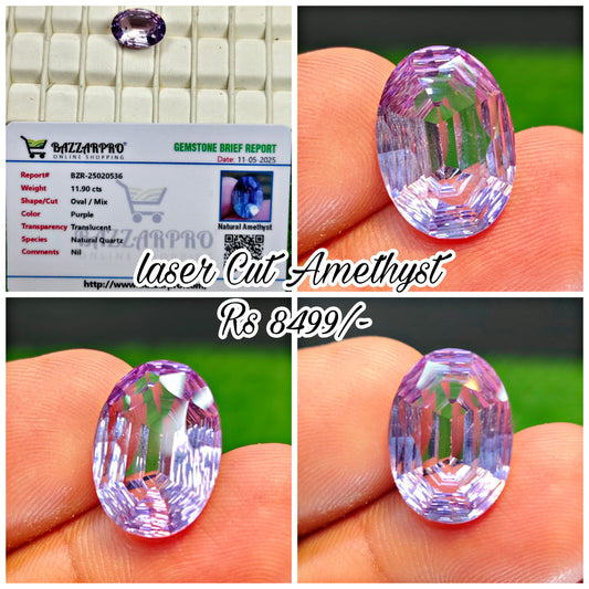 Laser Cutting Amethyst With Lab certificate