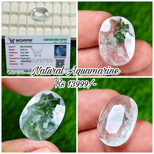 Natural Aquamarine With Lab certificate