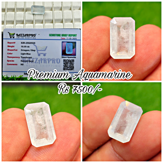 Premium Aquamarine With Lab certificate