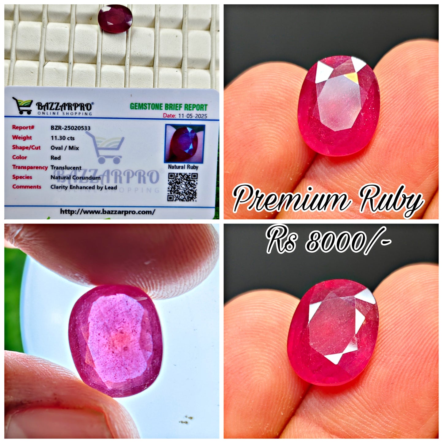 Premium Quality Ruby With Lab certificate