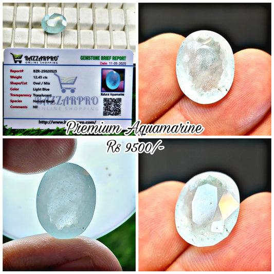 Premium Aquamarine With Lab certificate