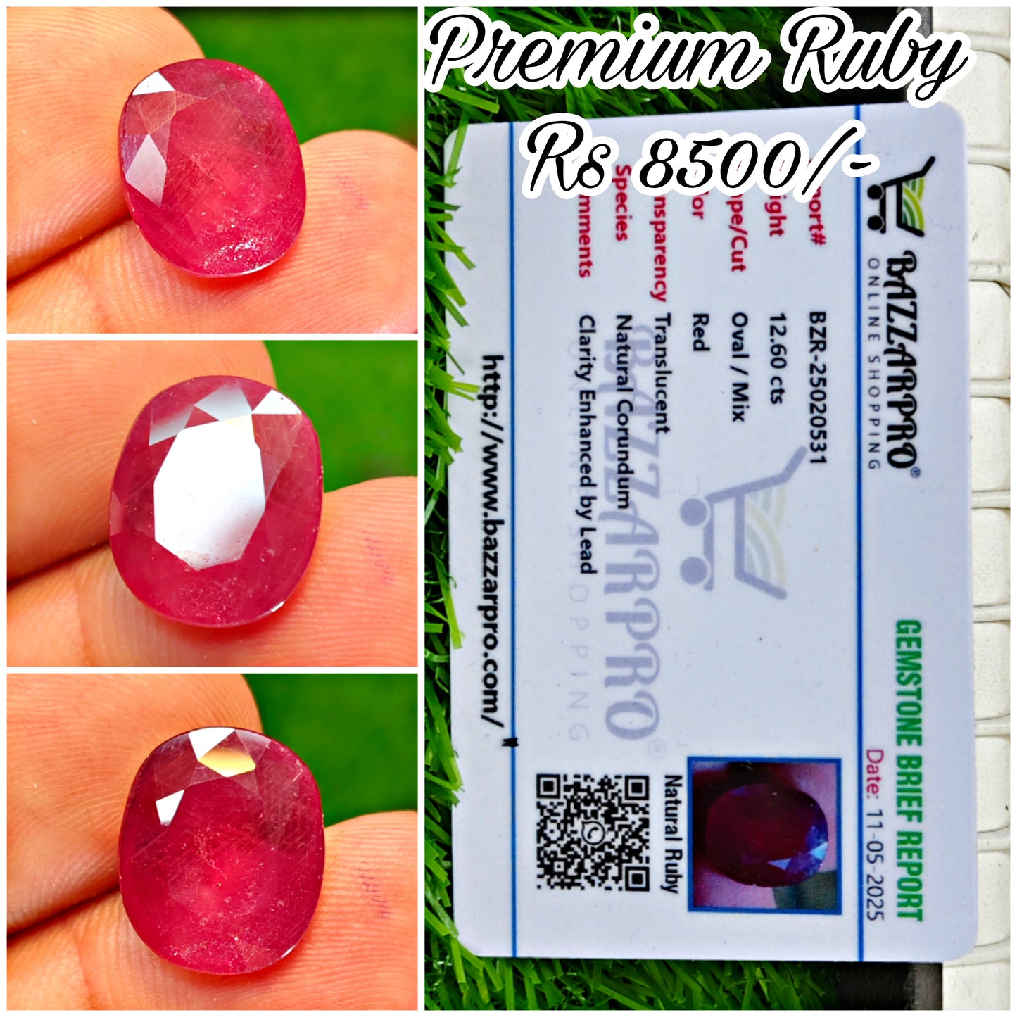 Premium Ruby With Lab certificate