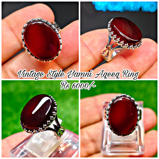 Yamni Aqeeq Ring