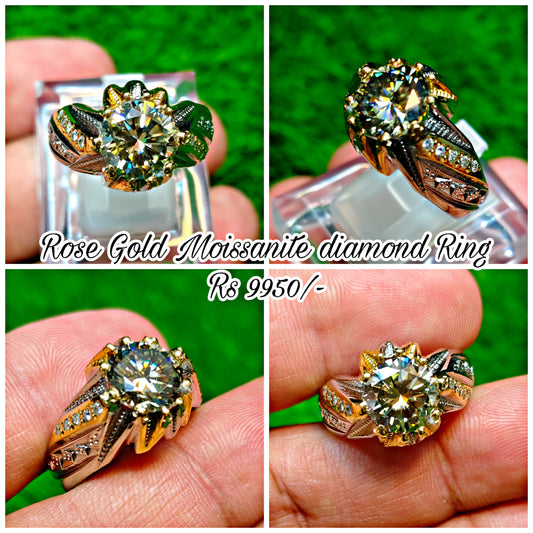 Rose Gold Moissanite Diamond Ring