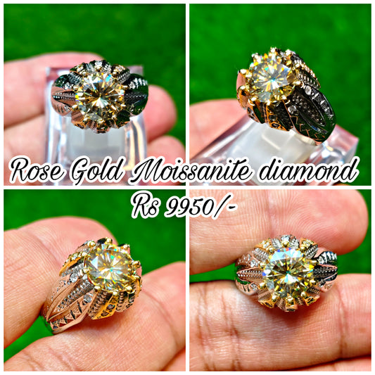 Rose Gold Moissanite Diamond Ring