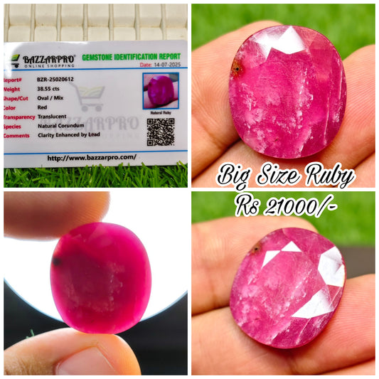 Ruby Stone With Lab Certificte