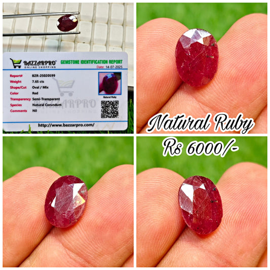 Ruby Stone With Lab Certificte