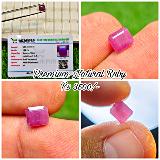Ruby Stone With Lab Certificte