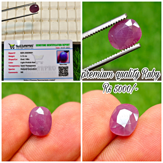 Ruby Stone With Lab Certificte