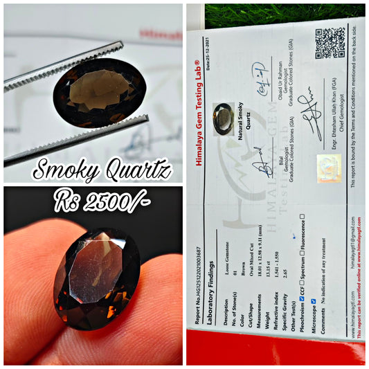 Smokey Quartz With Lab certificate