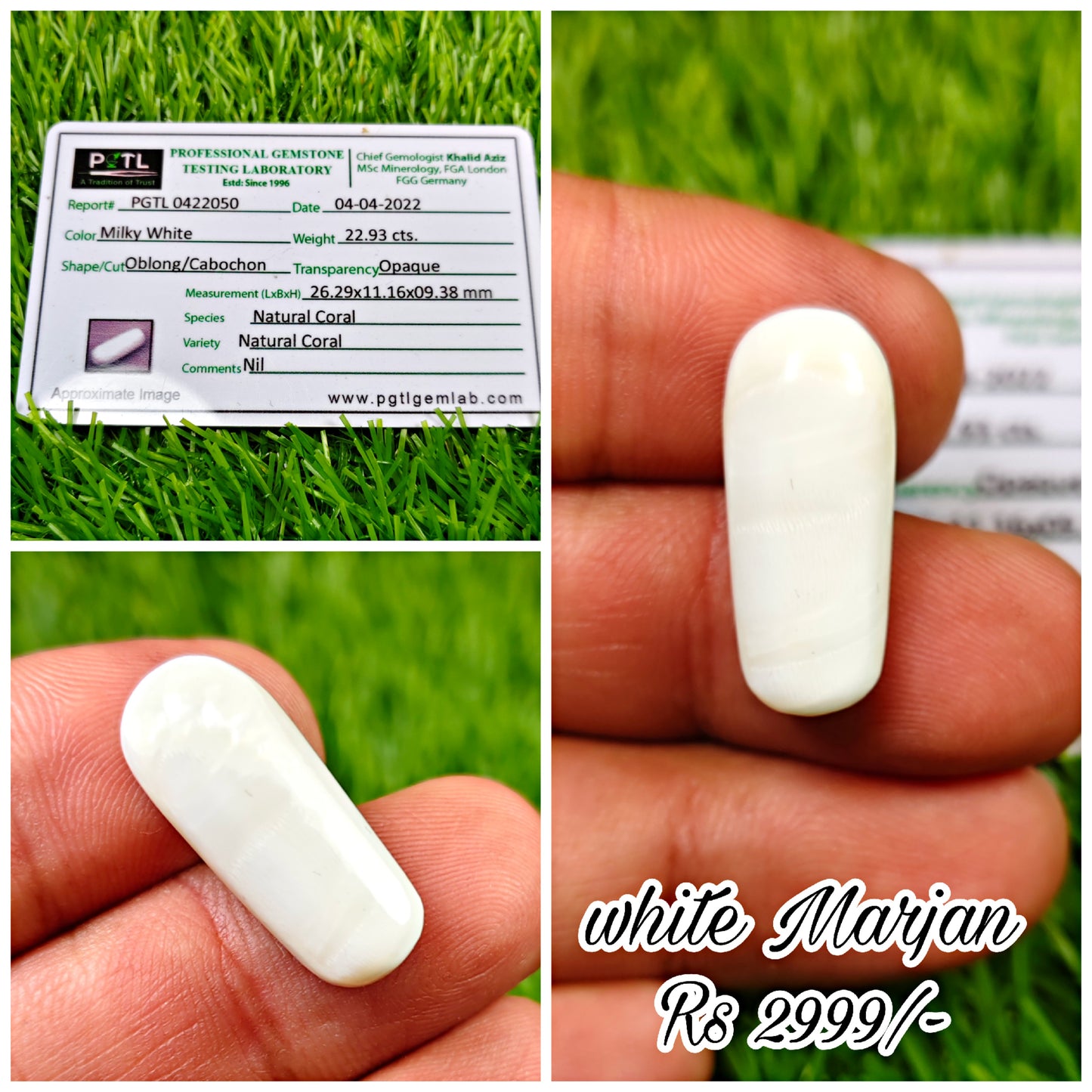 White Marjan With Lab certificate