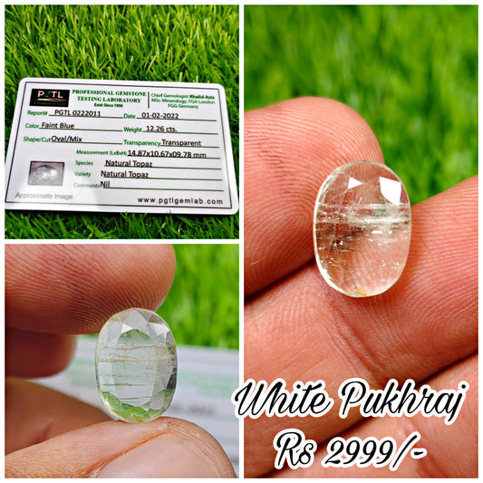 White Pukhraj With Lab certificate