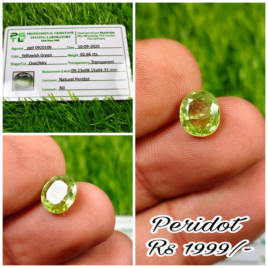 Peridot With Lab certificate