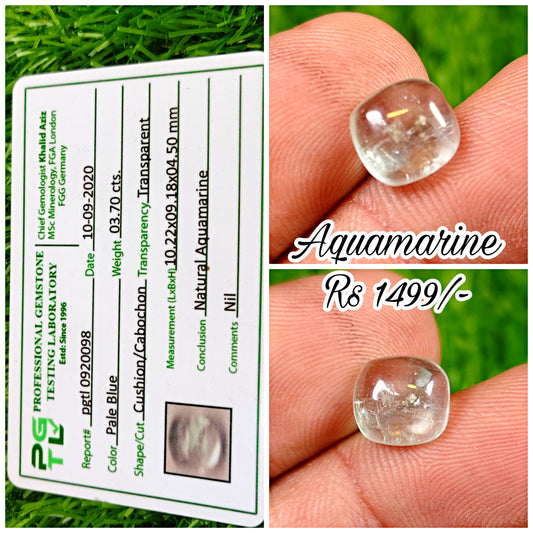 Aquamarine With Lab certificate