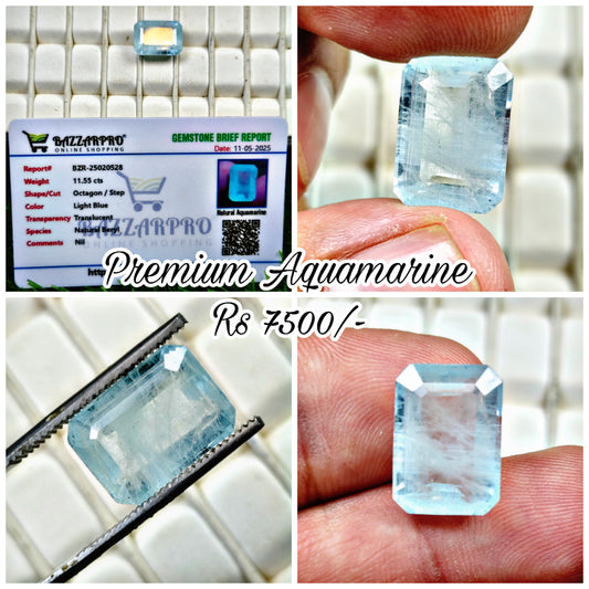 Premium Aquamarine With Lab Certificate