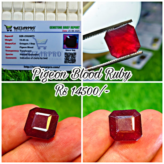 Pigeon Blood Ruby With Lab Certificate