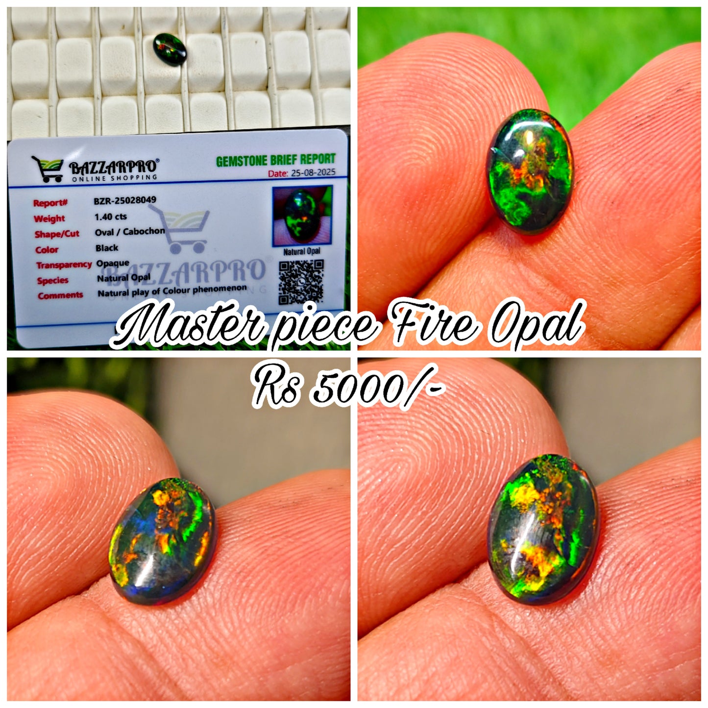Fire Opal With Lab Certificate