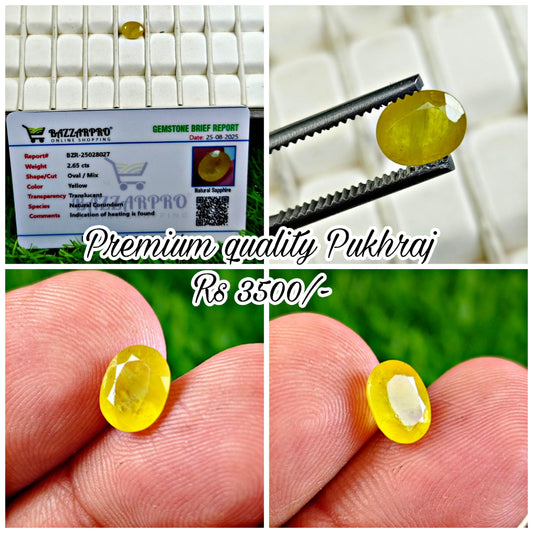 Premium quality Pukhraj With Lab Certificate