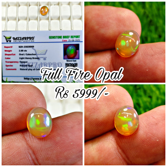 Full Fire Opal With Lab Certificate