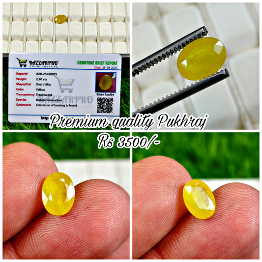 Premium Quality Pukhraj With Lab Certificate