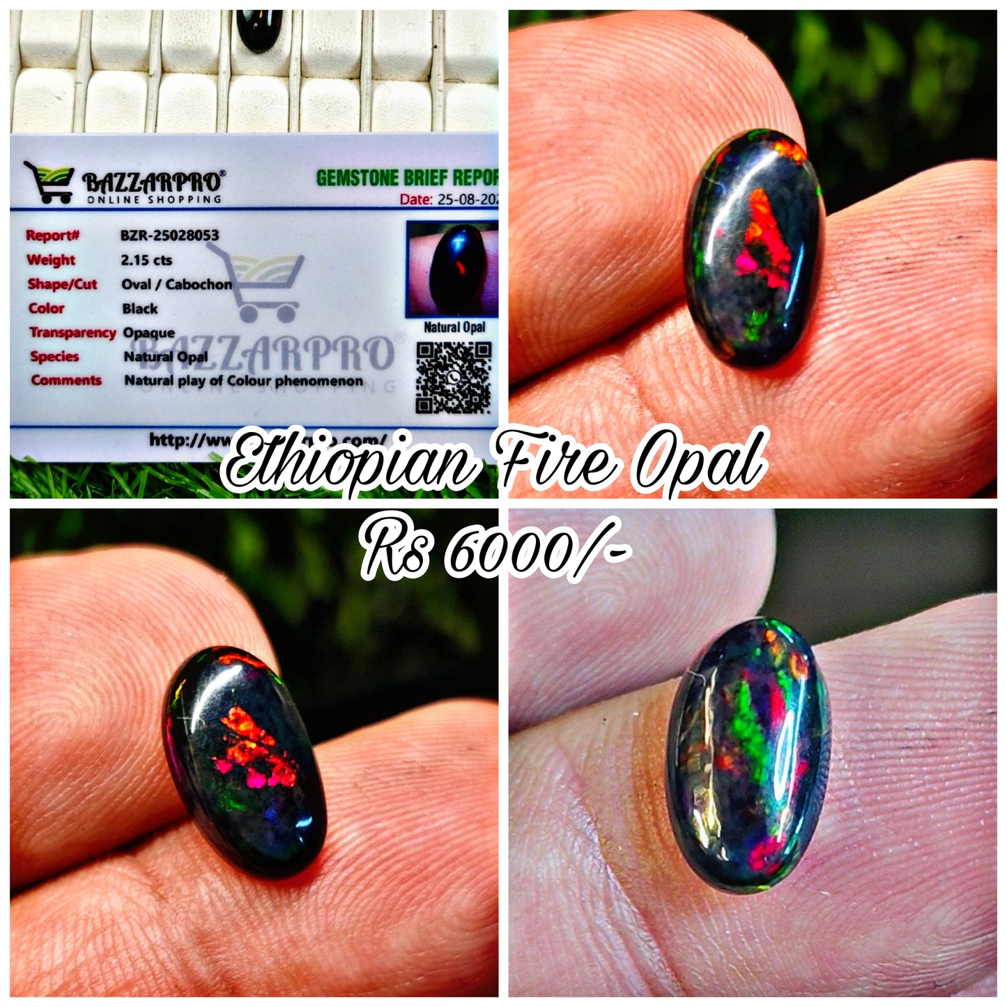 Ethopian Full Fire Opal With Lab Certificate