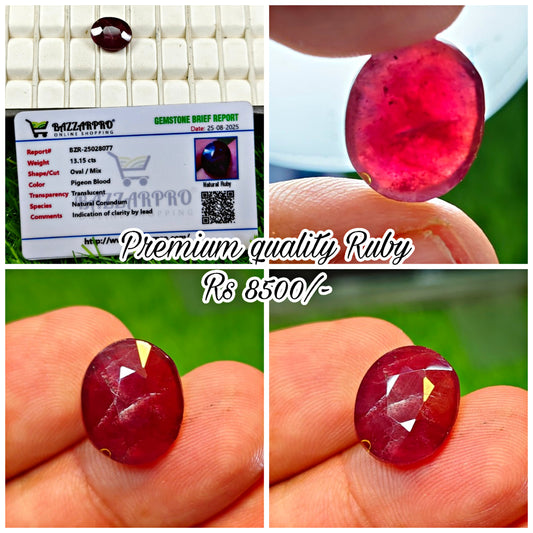 Premium Quality Ruby With Lab Certificate