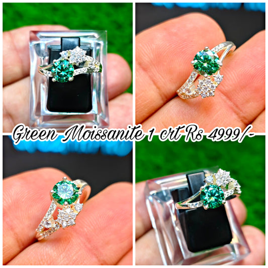 Green Moissanite Ring