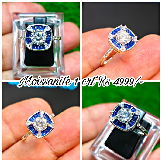 White Moissanite Ring