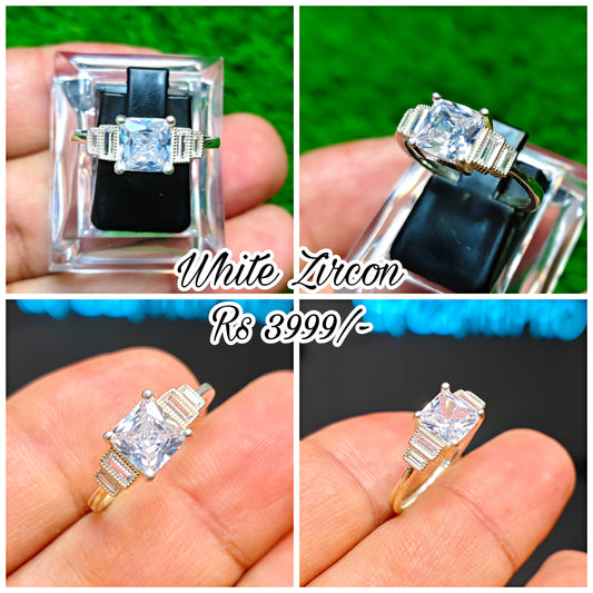 White Zircon Ring