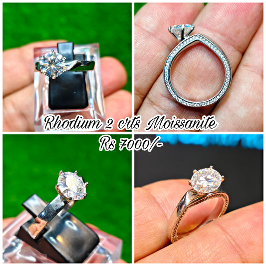 Rhodium2 Crt Moissanite Ring