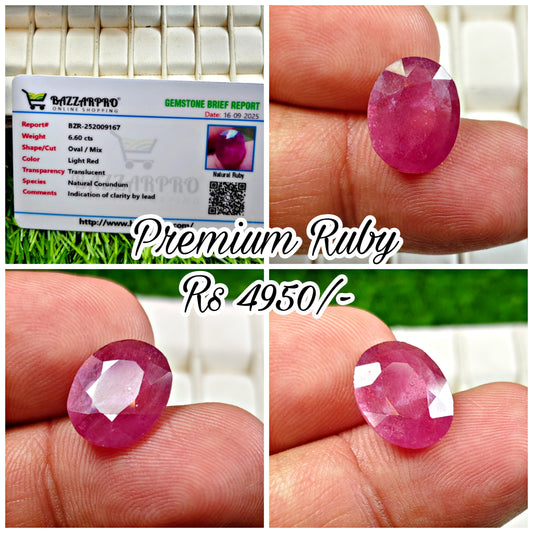 Premium Ruby With Lab Certificate