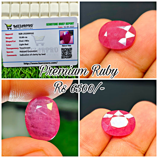 Premium Ruby With Lab Certificate