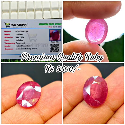 Premium Ruby With Lab Certificate