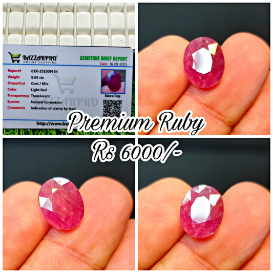 Premium Ruby With Lab Certificate