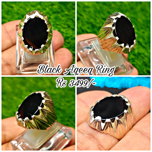 Black Aqeeq  Ring