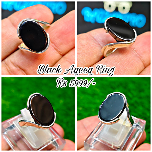 Black Yamni Aqeeq Ring