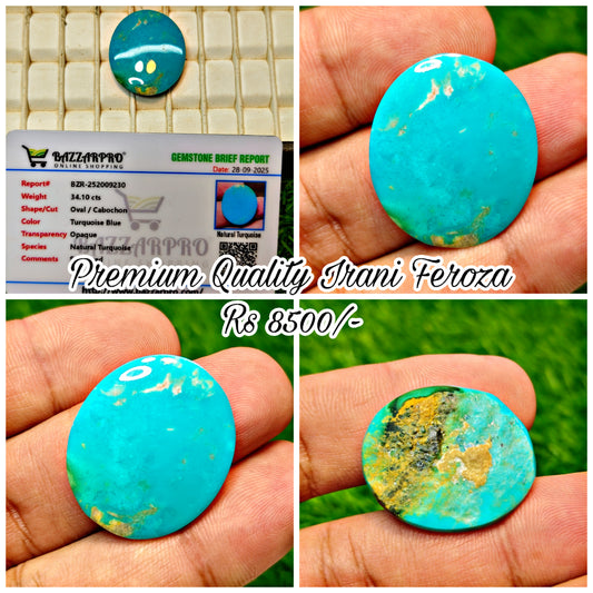 Premium Quality Irani Feroza With Lab Certificate
