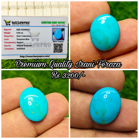 Premium Quality Irani Feroza With Lab Certificate