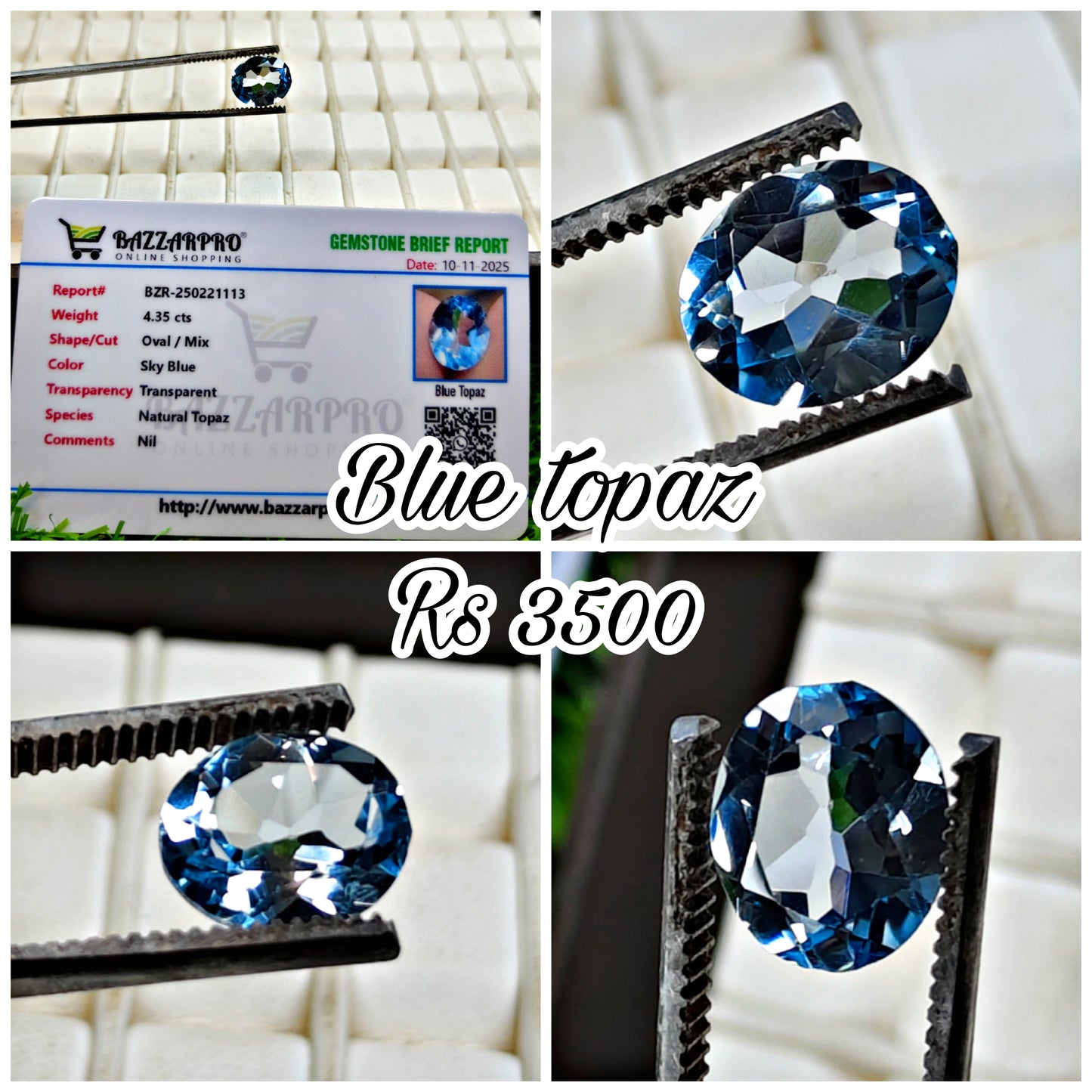 Blue Topaz With Lab Certificate