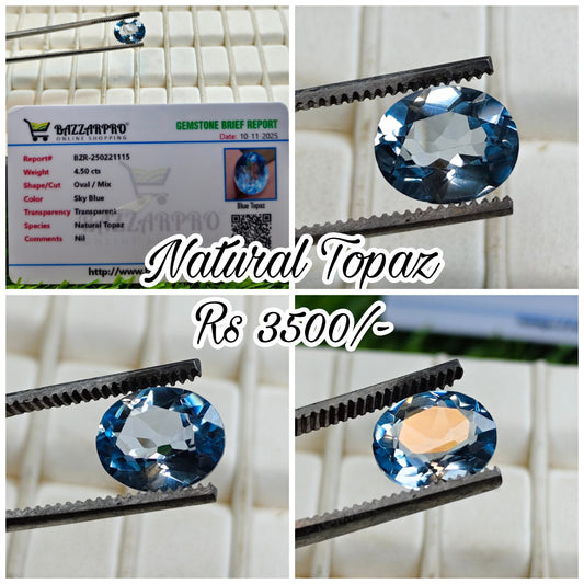 Natural Topaz With Lab Certificate