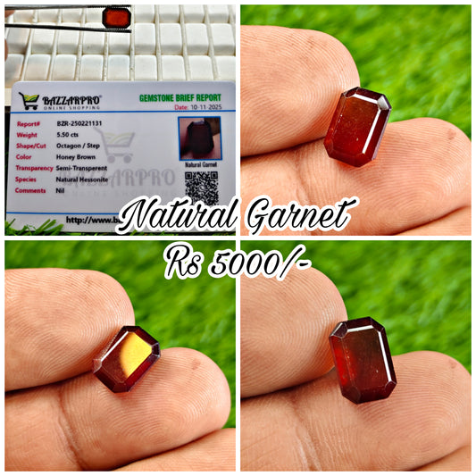 Natural Garnet With Lab Certificate