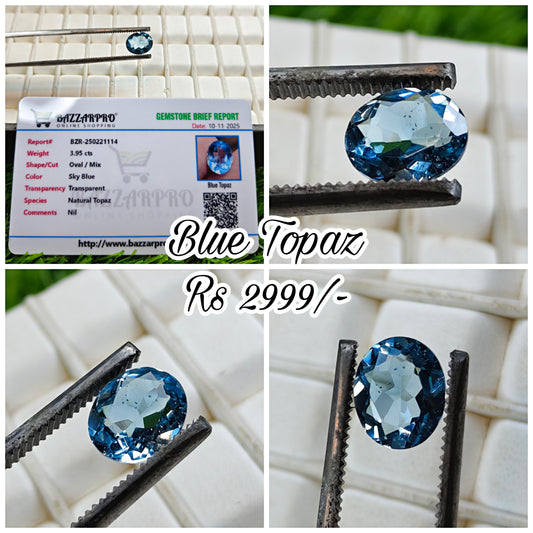 Blue Topaz With Lab Certificate