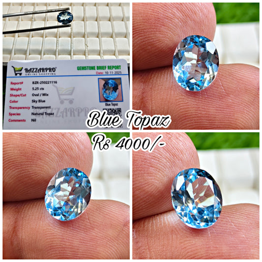 Blue Topaz With Lab Certificate