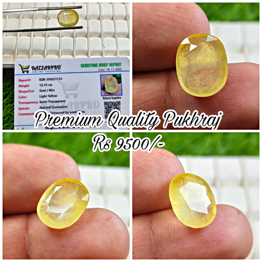 Premium Quality Pukhraj With Lab Certificate